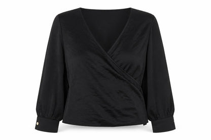 Womens UK Size 10 friends like these Black Wrap Blouse