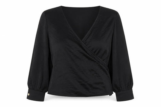 Womens UK Size 10 friends like these Black Wrap Blouse
