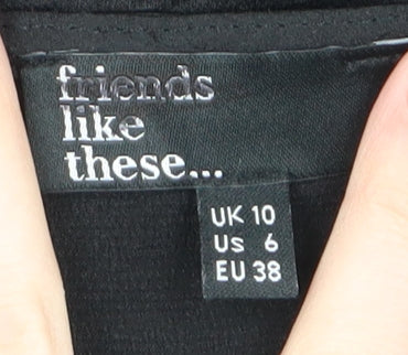 Womens UK Size 10 friends like these Black Wrap Blouse