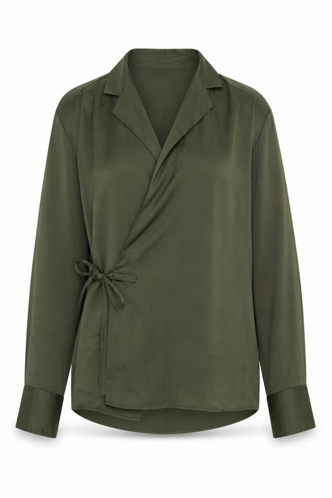 Womens UK Size S Zara Green Wrap Blouse
