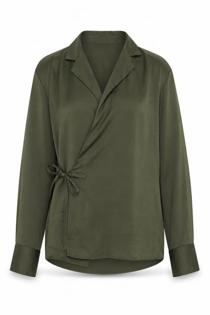 Womens UK Size S Zara Green Wrap Blouse