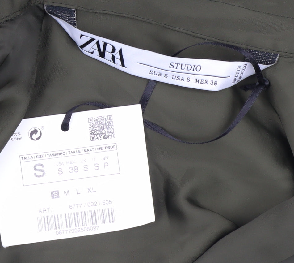 Womens UK Size S Zara Green Wrap Blouse