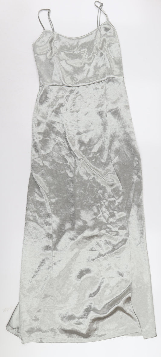 French Connection Women Silver Slip Dress Size 8