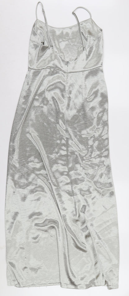 French Connection Women Silver Slip Dress Size 8