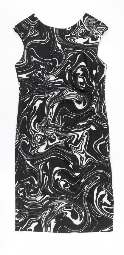 Roman Women's Black Knee Length Sheath Dress Size 14