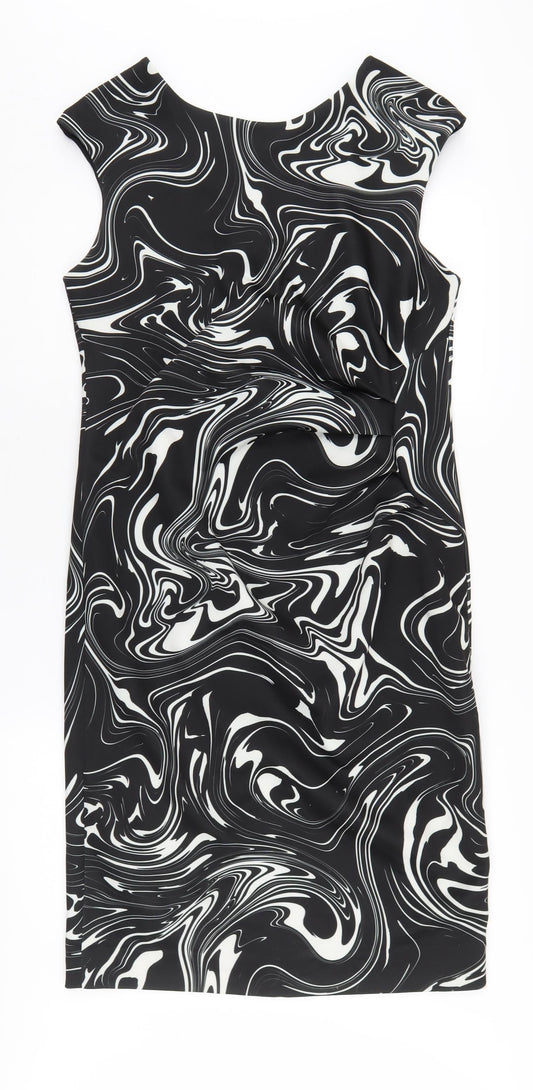 Roman Women's Black Knee Length Sheath Dress Size 14