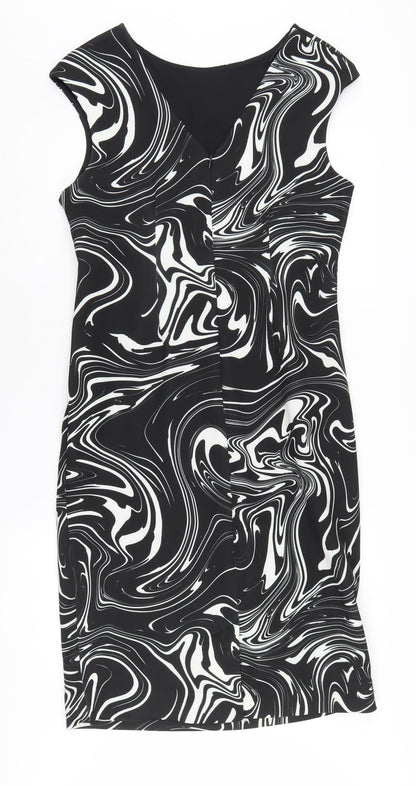 Roman Women's Black Knee Length Sheath Dress Size 14