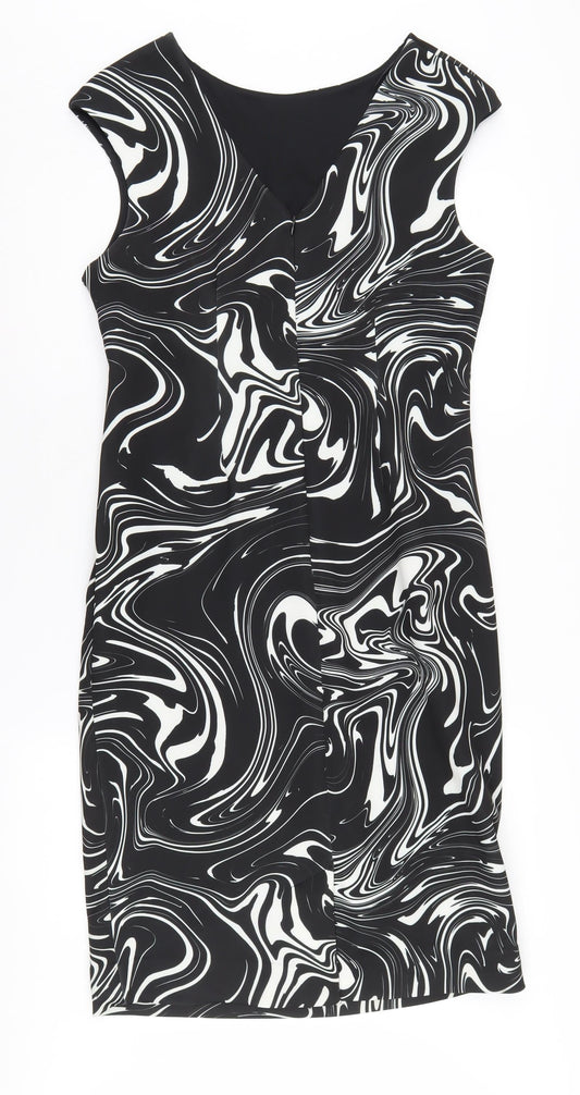 Roman Women's Black Knee Length Sheath Dress Size 14