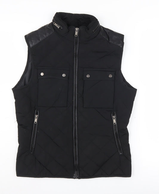 Zara Men's Black Puffer Waistcoat Size S