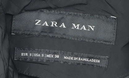 Zara Men's Black Puffer Waistcoat Size S