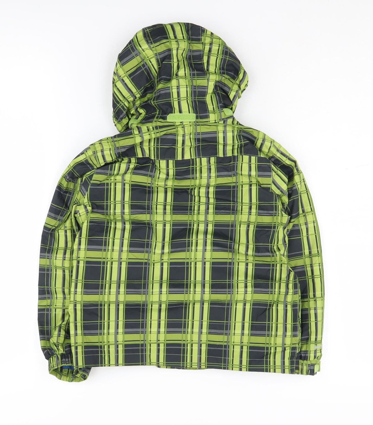 Regatta Boys Green Plaid Rain Coat 3 Years Hooded Lightweight