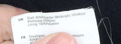 Kangol Women's Black Parka Coat, Size 14, Hooded, Fur Trim