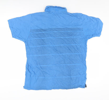 Colin Montgomerie Men's Blue M Stripe Polo Shirt