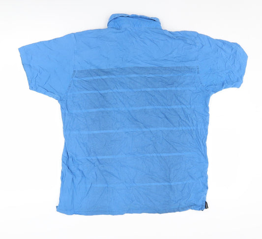 Colin Montgomerie Men's Blue M Stripe Polo Shirt