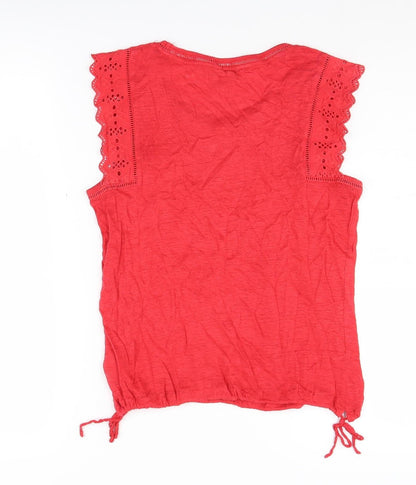 Womens UK Size 10 Monsoon Red Basic Blouse
