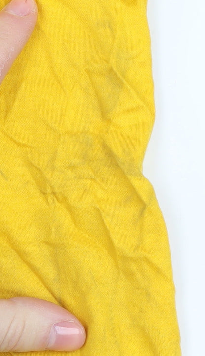 Jaeger Women's Yellow 3/4 Sleeve Cotton Tee UK 10