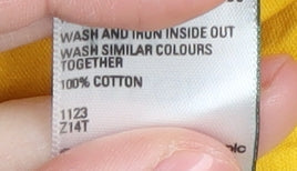 Jaeger Women's Yellow 3/4 Sleeve Cotton Tee UK 10