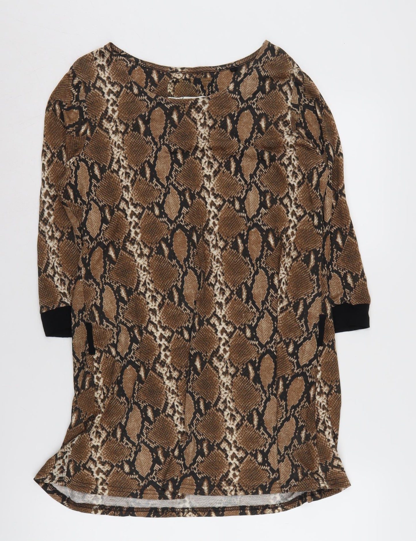 Next Women's Brown Animal Print Knee Length Shift Dress
