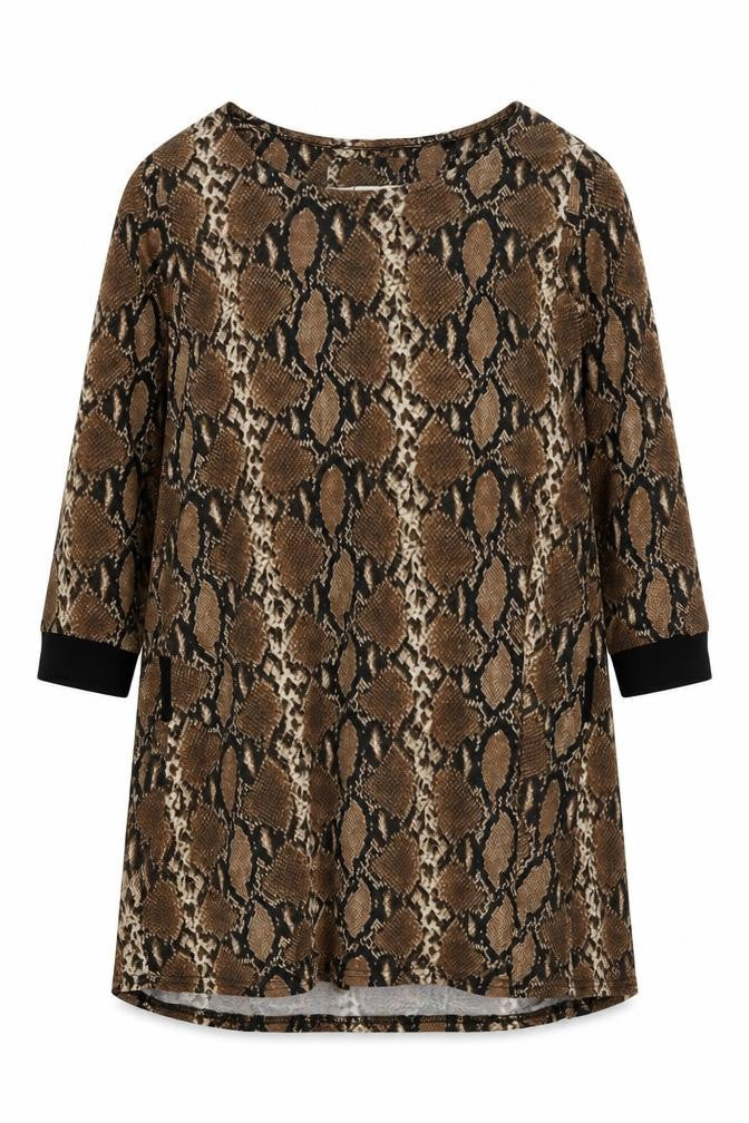 Next Women's Brown Animal Print Knee Length Shift Dress