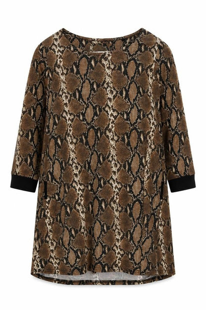 Next Women's Brown Animal Print Knee Length Shift Dress