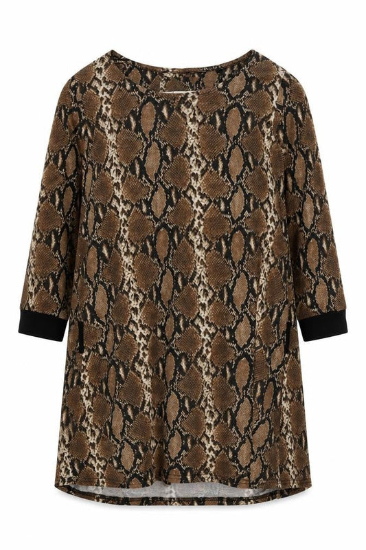 Next Women's Brown Animal Print Knee Length Shift Dress