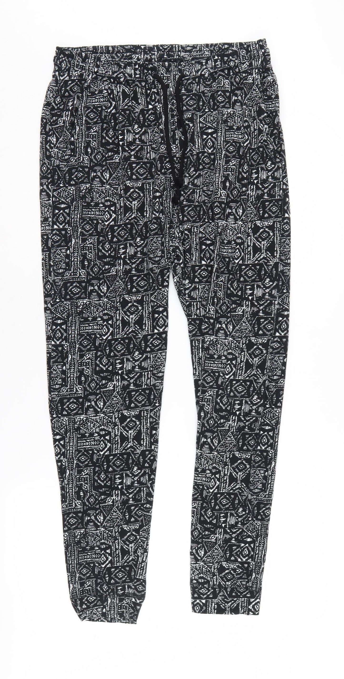 Womens UK Size S H&M Relaxed Fit Jogger Black Trousers