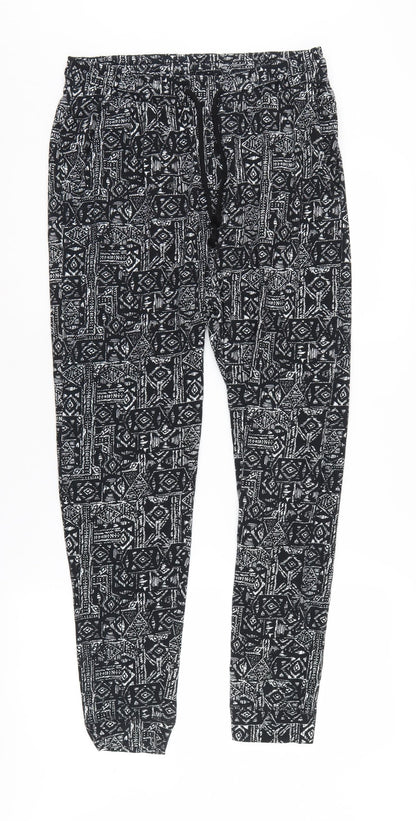 Womens UK Size S H&M Relaxed Fit Jogger Black Trousers