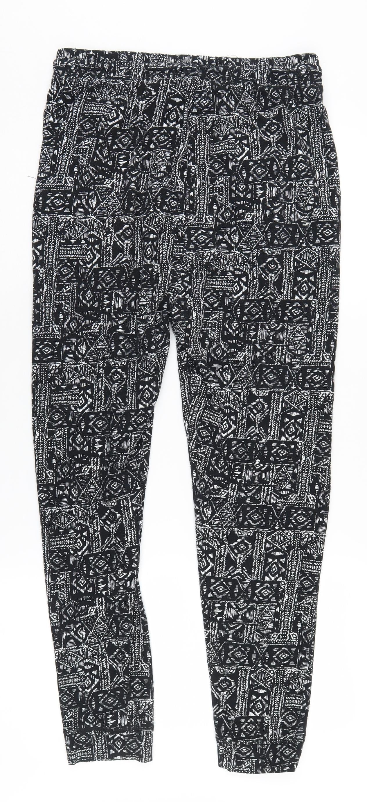 Womens UK Size S H&M Relaxed Fit Jogger Black Trousers