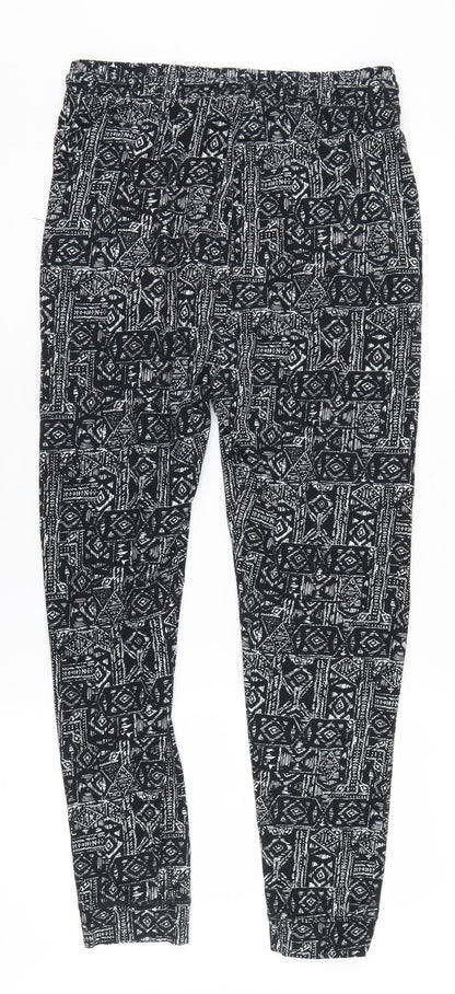 Womens UK Size S H&M Relaxed Fit Jogger Black Trousers
