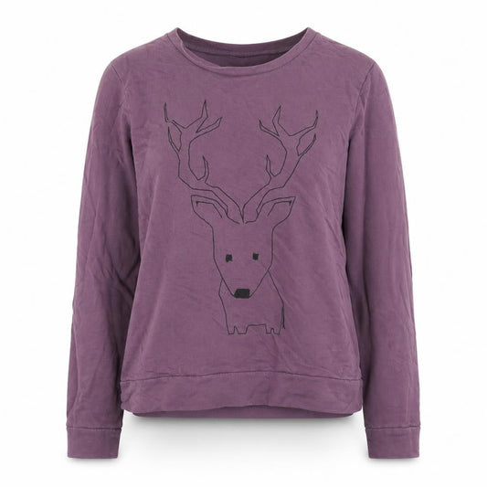 Front view of ASOS Women's Purple Cotton Pullover Sweatshirt UK 10
