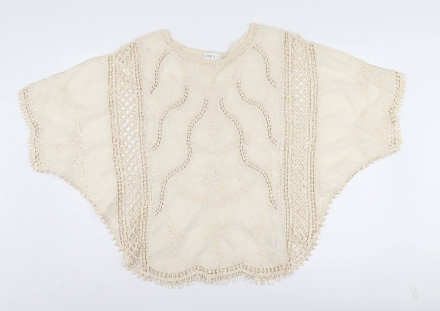 Apricot Women's Beige Crochet Cape Jumper Size S