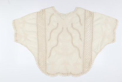 Apricot Women's Beige Crochet Cape Jumper Size S