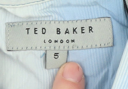 Ted Baker Men's Grey Blue Casual Long Sleeve Shirt