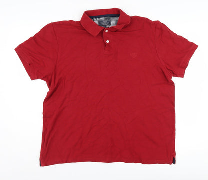 Atlantic Bay Men's Red Polo Shirt L Cotton