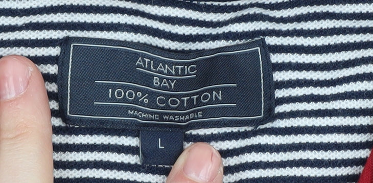 Atlantic Bay Men's Red Polo Shirt L Cotton