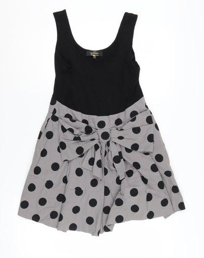 Next Women's Black Polka Dot Fit & Flare Dress, Size 14