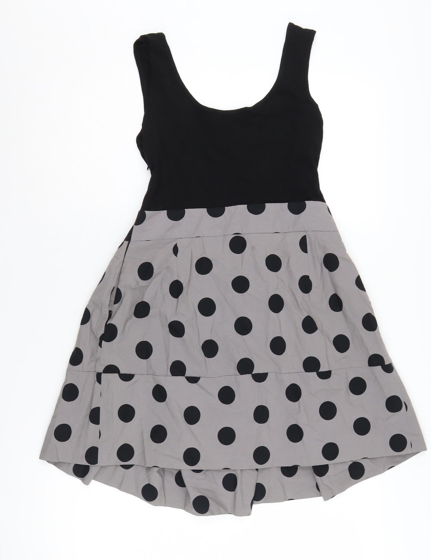 Next Women's Black Polka Dot Fit & Flare Dress, Size 14