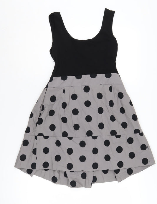 Next Women's Black Polka Dot Fit & Flare Dress, Size 14