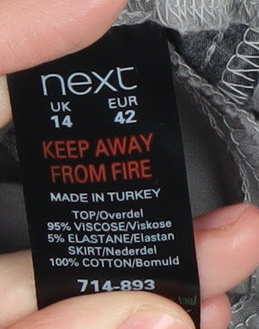 Next Women's Black Polka Dot Fit & Flare Dress, Size 14