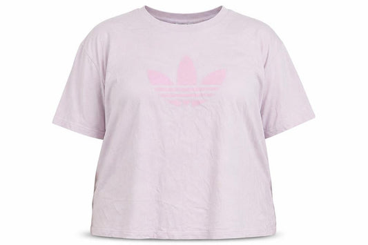 Front view of Adidas Women's Pink T-Shirt Crew Neck Regular Fit