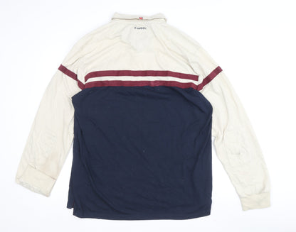 Kangol Men's 2XL Beige Blue Stripe Polo