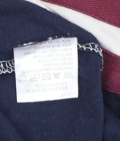 Kangol Men's 2XL Beige Blue Stripe Polo