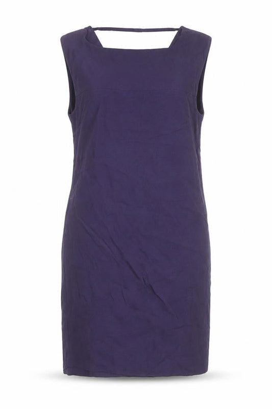 Front view of COS Women's Purple Cowl Neck Shift Dress, size 6