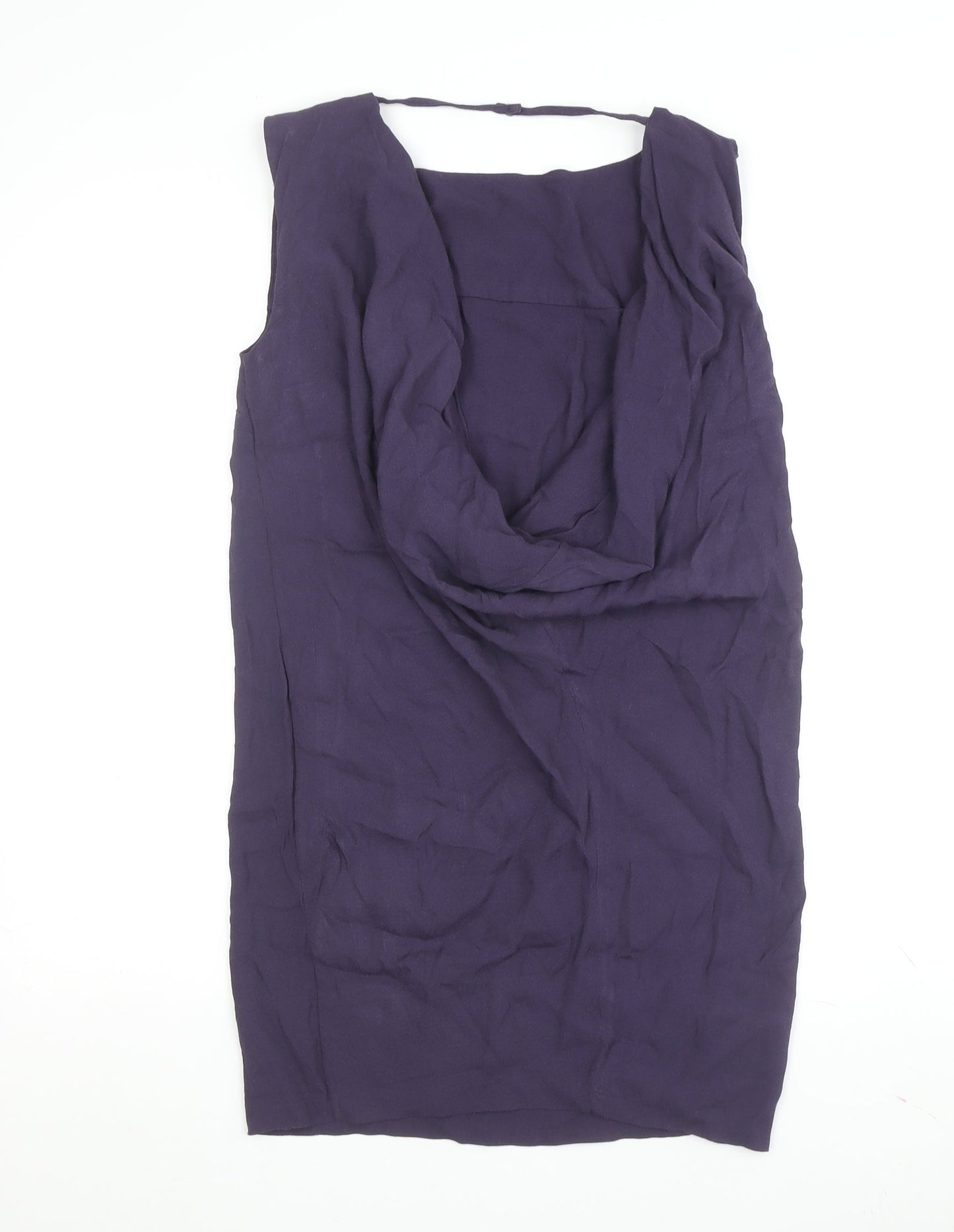 COS Women's Purple Cowl Neck Shift Dress Size 6