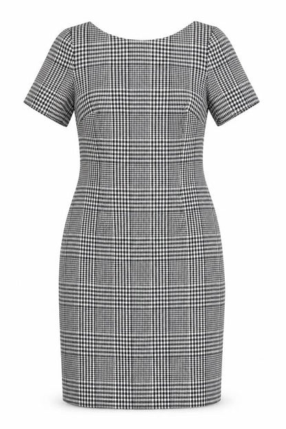 Escada Women's Black Check Sheath Dress Size 12