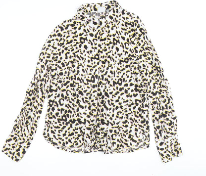 ICHI Women's Multicoloured Animal Print Blouse Size 8