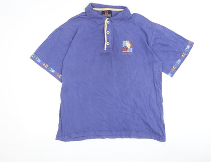 New Zealand Says Men's Purple Polo Shirt Size M