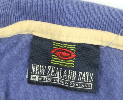 New Zealand Says Men's Purple Polo Shirt Size M