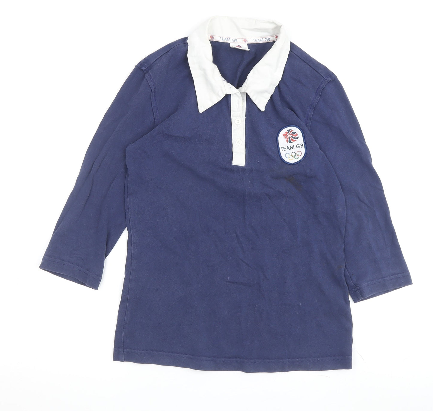 Womens UK Size 8 Team GB Blue Basic Polo