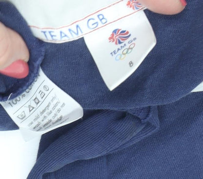 Womens UK Size 8 Team GB Blue Basic Polo